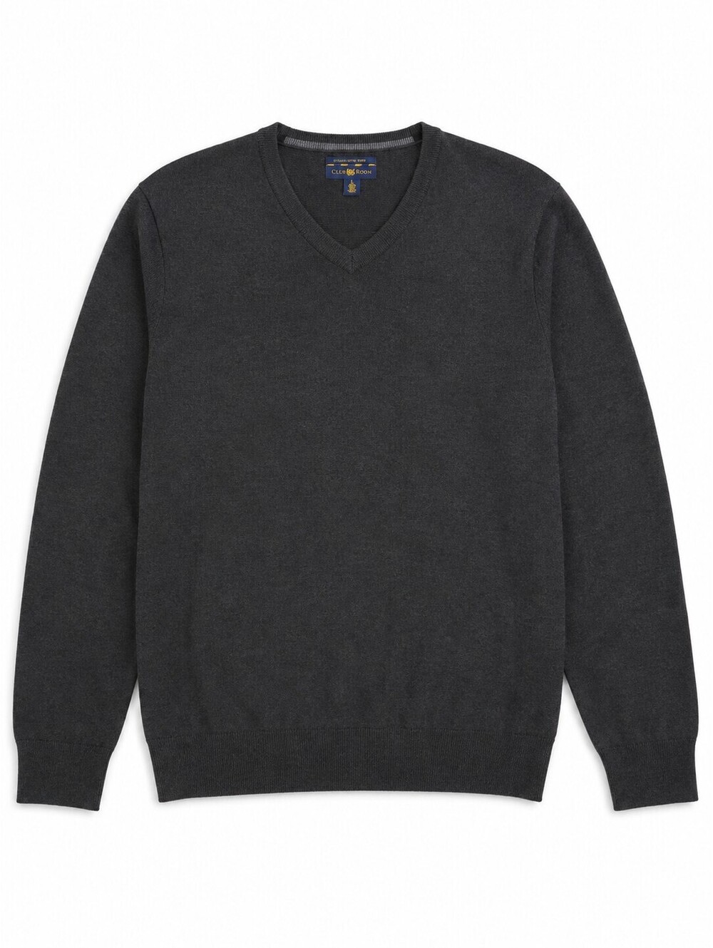 Club Room Merino Wool Blend V-Neck Sweater Charcoal Gray Men’s L